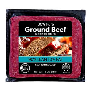 1 Serving ( 3 Oz ) Ground Beef (90% Lean / 10% Fat, Loaf, Cooked, Baked)