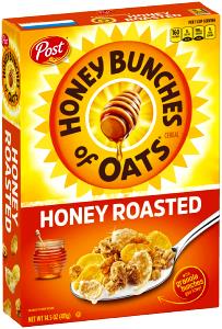 1 serving (57 g) Just Bunches Honey Roasted Honey Bunches of Oats Cereal