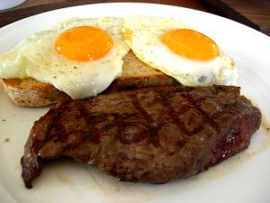 1 serving (671 g) Steak and Eggs