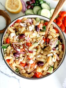 1 serving (7 oz) Rotisserie Chicken Greek Pasta Salad