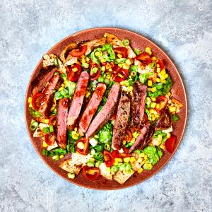 1 serving (755 g) Charbroiled Steak Tostada Salad