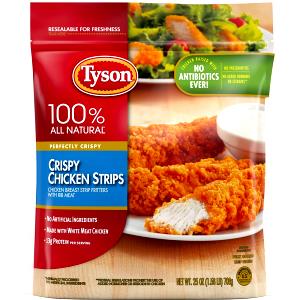 1 Serving (85.0 G) Crispy Chicken Strips, Tyson