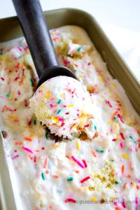 1 serving (99 g) Birthday Cake Ice Cream