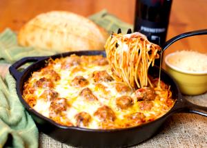 1 Serving Baked Spaghetti With Meatballs