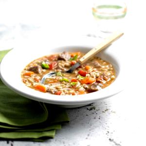 1 Serving Beef Barley Soup, Lowfat, Rts