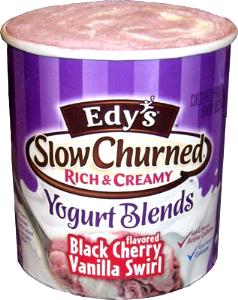 1 Serving Black Cherry Vanilla Swirl Ice Cream - Slow Churned, Yogurt Blends