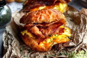 1 Serving BLMP - Croissant, Bacon Egg & Cheese