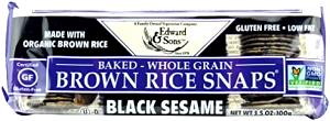 1 Serving Brown Rice Snaps - Black Sesame Crackers