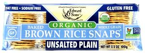 1 Serving Brown Rice Snaps - Unsalted Plain Crackers