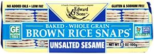 1 Serving Brown Rice Snaps - Unsalted Sesame Crackers