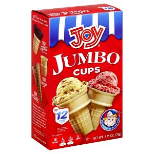 1 Serving Ice Cream Cones Jumbo Cake Cups