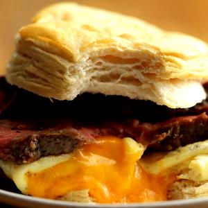 1 Serving Cheese For Black Angus Steak And Cheddar Breakfast Sandwich