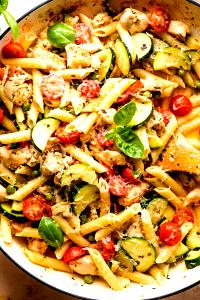 1 Serving Chicken Rigate Primavera Pasta (1/2 Order) - Special Request Less Margarine And Less Parmesan Cheese