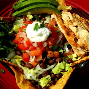 1 serving Chicken - Stewed Chicken - without Shell Taco Salad