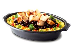 1 Serving Chicken Tropichop With White Rice And Black Beans