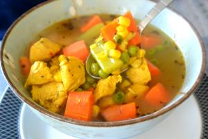 1 Serving Chicken Vegetable Soup, Less Fat, Rts