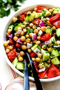 1 Serving Chickpea And Tomato Cucumber Salad