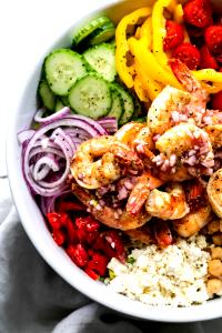 1 Serving Chopped Mediterranean Grilled Shrimp Salad