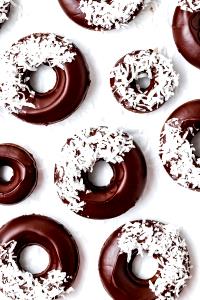 1 Serving Coconut- Chocolate Cake Donuts