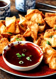 1 Serving Crab Wontons With Spicy Plum Sauce Add