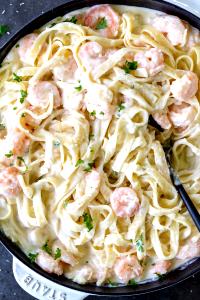 1 Serving Create Your Own Shrimp Linguini Alfredo For Dinner