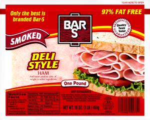 1 Serving Deli Style - Ham & Water Product - Extra Lean - 4X6 Lunch Meat