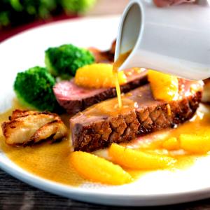 1 Serving Duckling Breast W/Orange Sauce