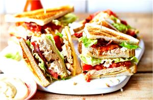 1 Serving Fried Chicken Club Sandwich