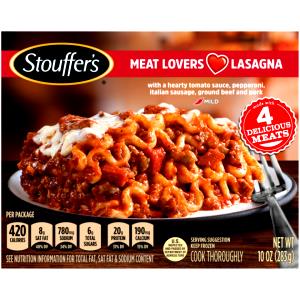 1 Serving Frozen Food Meat Lasagna