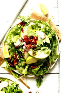 1 Serving Fruit And Arugula Salad - Special Request Less Pecans And No Dressing