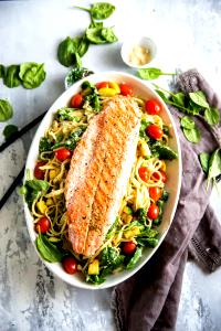 1 Serving Garden Vegetable & Salmon Alfredo