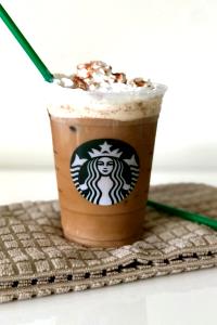 1 Serving Grande - Cinnamon Dolce Frappuccino Blended Coffee - Whip - Nonfat Milk