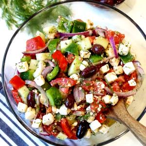 1 Serving Greek Salad - Special Request Less Cheese And No Dressing