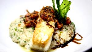 1 Serving Grilled Halibut With Risotto