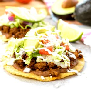 1 Serving Ground Beef Tostada