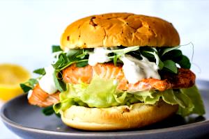 1 Serving Guiltless Grilled Salmon Sandwich