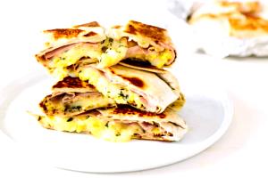 1 Serving Ham & Cheddar Panini W/ Egg Whites - Breakfast Potatoes Combo