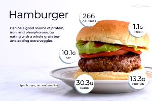 1 Serving Hamburger Without Condiments