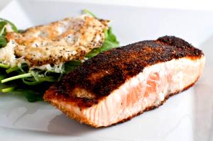 1 Serving Honey Wheat Germ Crusted Baked Salmon