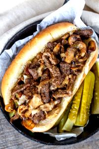 1 Serving Low Fat Philly Cheesesteak (No Cheese Or Dressing)