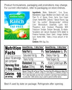 1 Serving Low Fat Ranch Dressing