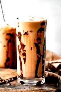 1 Serving Medium Iced Caffe Mocha With Sugar-Free Chocolate 16Oz., No Whip - Fat Free