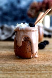 1 Serving Medium Dark Chocolate Mocha Freddo With Whip 16Oz., 8 Tbs. Whipped Cream - Soy