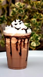 1 Serving Medium Mocha Freddo With Whip 16Oz., 8 Tbs. Whipped Cream - Whole Milk