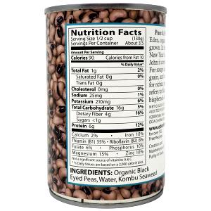 1 Serving Organic Black Eyed Peas