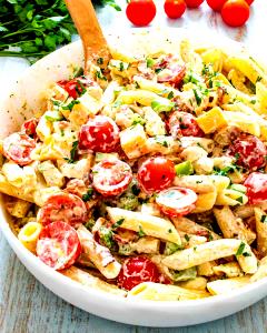 1 Serving Pasta Salad, Noodle Classic, Savory Chicken