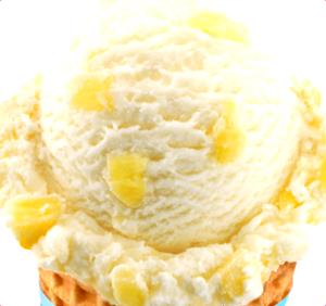 1 Serving Premium Churned Reduced-Fat, No Sugar Added Pineapple Coconut Ice Cream - 4 Oz Scoop