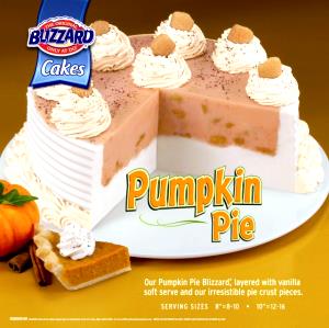 1 Serving Pumpkin Pie Blizzard Cake, 8", 1/8