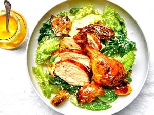 1 Serving Roasted Chicken Caesar Salad Without Dressing & Croutons