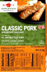 1 Serving Simply Natural Pork Sausage Links Lunch Meat